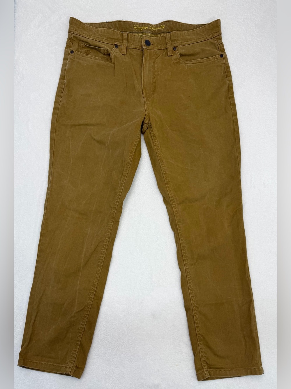 English Laundry Mens 5 Pocket Casual Pants Tan Khaki Size 33 Stretch